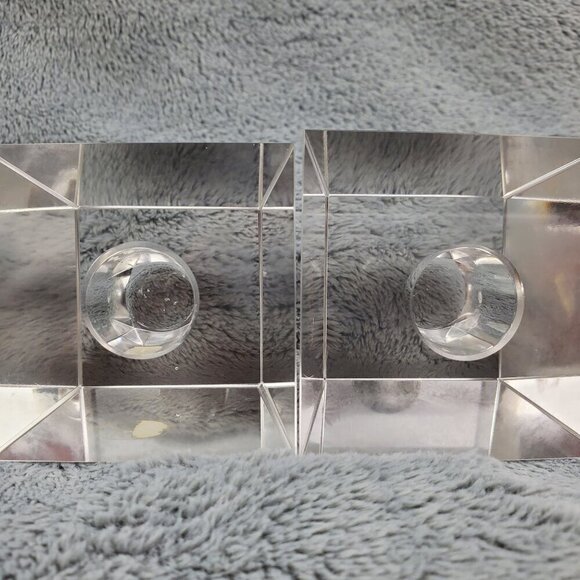 Bohemia Glass MCM VTG Czechoslovakia Crystal Candle Stick Holders Pair Orig. Box - Picture 17 of 17